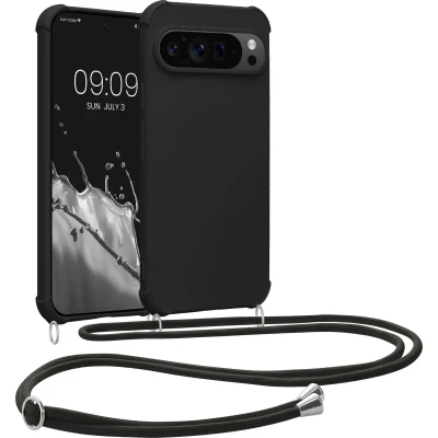 Afbeelding van kwmobile telefoonhoesjegeschikt voor Google Pixel 9 / Pro Hoesje van siliconen met telefoonkoord In zwart
