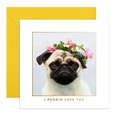 Afbeelding van Central 23 leuke verjaardagskaart &#039;I Puggin Love You&#039; Ideale verjaardagskaarten voor vrouw Heren zoon 40e Wordt geleverd met stickers