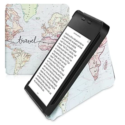 Afbeelding van kwmobile E reader hoesje geschikt voor Kobo Libra 2 hoes Ereader flip case met standaard cover van kunstleer In zwart / meerkleurig
