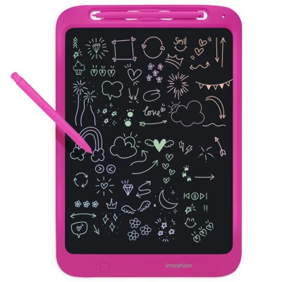 Afbeelding van iMoshion LCD Tekentablet voor kinderen Met kleurenscherm en 2 pennen Hot Pink Roze