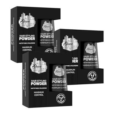 Afbeelding van The Shave Factory Hair Styling Powder Mattifying &amp; Volumizing voor ongeëvenaarde Textuur, Volume en Matte Afwerking Perfect Elke Look Haartype 20g (Classic, 3 Stuks)