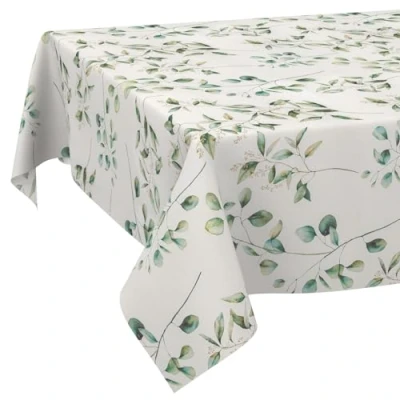 Afbeelding van ANRO Tafelkleed, tafellinnen, textiel, katoen, polyester, afwasbaar, onderhoudsvriendelijk, in rond, ovaal, rechthoekig, botanica, 100 x 140 cm, snijrand