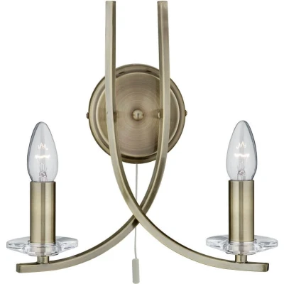 Afbeelding van Searchlight Ascona Wandlamp 2 lichts Brons
