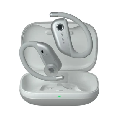 Afbeelding van 1MORE Fit S50 Open Ear hoofdtelefoon 5.3 Bluetooth, sporthoofdtelefoon draadloos met microfoon, True Wireless oordopjes, snel opladen, 38 uur speeltijd, ENC oproep, ruisonderdrukking, IPX7 (Zilver)