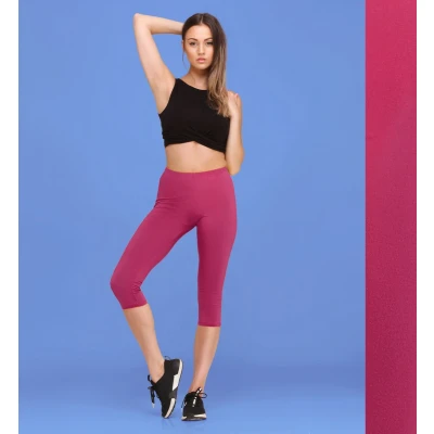 Afbeelding van Bellivalini BLV BLV50 148 LE Dames Capri Leggings Sport Vrijetijdsbroek 3/4 Lengte Viscose Sporbroek Yogabroek Fuchsia2 S