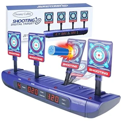 Afbeelding van Dreamy Cubby Nerf doel, elektrisch digitaal doel voor Guns, elektronische scoring auto reset doelstellingen geschenken speelgoed 6, 7, 8, 9, 10 jaar oude kids, jongens verjaardagscadeaus