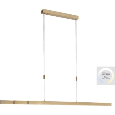 Afbeelding van Paul Neuhaus Hanglamp Adriana verstelbaar L 120 180 cm mat messing