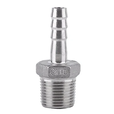 Afbeelding van SS304 buitendraad buisschroefverbinding Barb slang staart connector roestvrij staal BSP 3/8&quot; x8mm ColorMap
