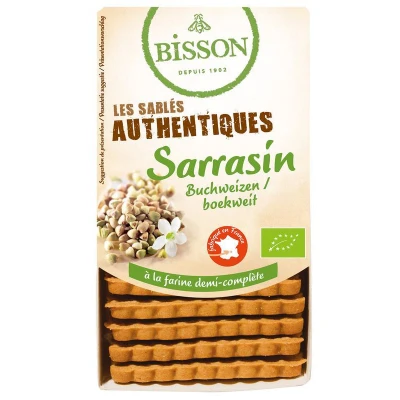 Afbeelding van Bisson Zandkoekjes Boekweit Authentiek Bio, 175 gram