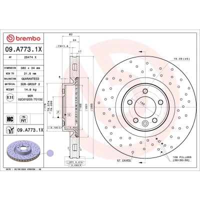 Afbeelding van Brembo Remschijven 09.A773.1X