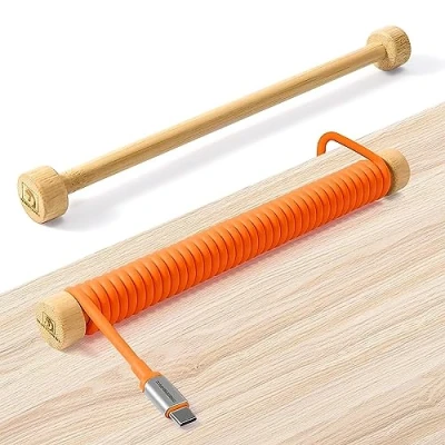 Afbeelding van MAMBASNAKE RC03 Bamboo Winder Custom Coiled Aviator Cable Fixed Rod Bamboe Keyboard Management Pole Weight Bar Voor Gaming