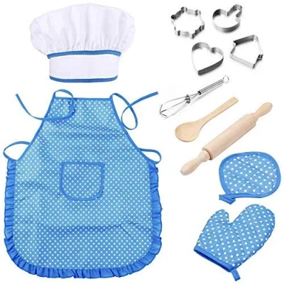 Afbeelding van NIWWIN Chef kokset voor kinderen, 11 delig speelset Kinderen Keukenkostuum Rol Pretend Kits jongens Meisjes Peuter Rollenspel Kook en bakset met schort, koksmuts, keukengerei, kookhandschoen