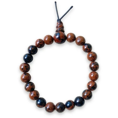 Afbeelding van Ruben Robijn Obsidiaan mahonie powerbead armband