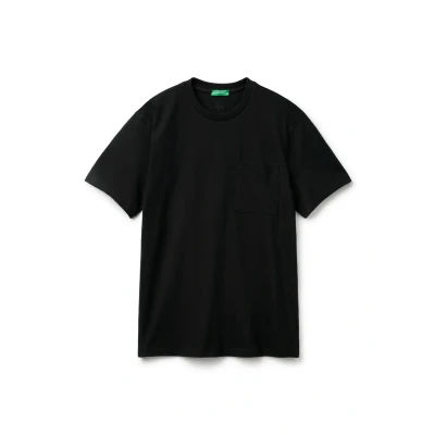 Afbeelding van United Colors of Benetton WITH Pocket Tshirt basic, Heren, Maat: Large, Black