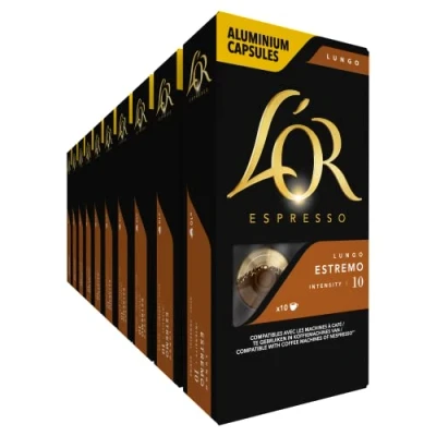 Afbeelding van L&#039;OR Lungo Estremo Koffiecups Intensiteit 10/12 10 x capsules