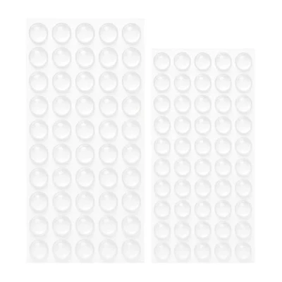 Afbeelding van Siliconen buffers, 100 stuks, 50 x Ø 10 mm + 8 zelfklevende elastische buffer in transparant, beschermbuffernoppen, aanslagbufferpads, meubelbuffer voor kast, lade, deur, plank, kleefpads