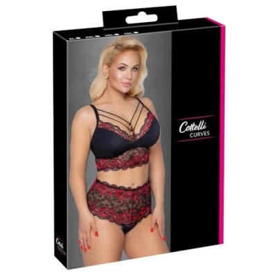 Afbeelding van BH en Slip Set Zwart &amp; Rood