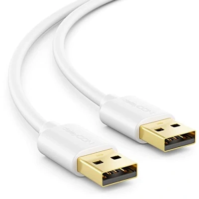 Afbeelding van deleyCON 1,5m USB 2.0 Snelle Kabel Datakabel A Stekker naar en Veilige Gegevensoverdracht Op Maat Gemaakte Stabiele Achterwaarts Compatibel Wit