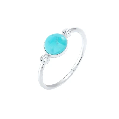 Afbeelding van Elli Gipsy Trend Ring silvercoloured/turquoise, Dames, Maat: 54, Silver coloured/turquoise