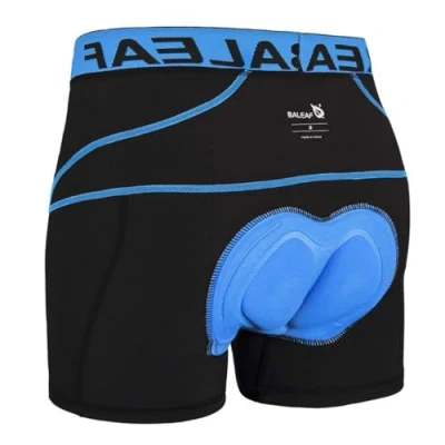 Afbeelding van BALEAF Fietsshorts voor heren, 4D gewatteerd, mountainbike ondergoed, MTB voering, ademende fietsonderbroek, blauw, XXL