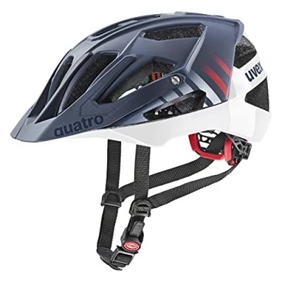 Afbeelding van uvex quatro cc veilige MTB helm voor dames en heren individueel passysteem verstelbare afscherming deep space white matt 56 61 cm