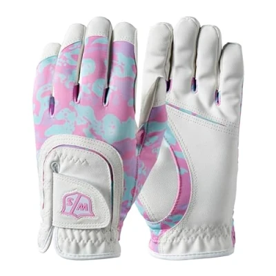 Afbeelding van Wilson Staff Gouden Handschoen, Fit All JR One Size, Voor adolescenten, Linkerhand, Blauw/Oranje, Microvezel synthetisch, WGJA00914