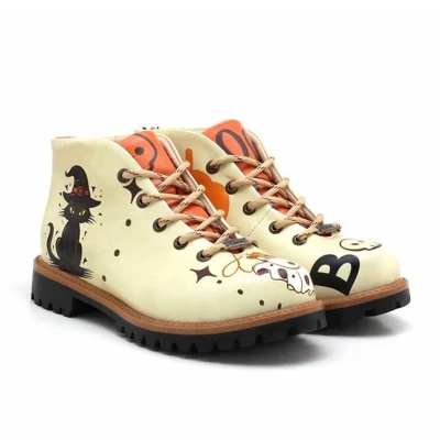 Afbeelding van Goby Spooky Boo Dames Veterboot Vegan Handgemaakt Maat 40
