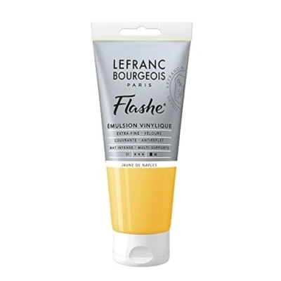 Afbeelding van Lefranc Bourgeois 300560 Flashe acryl en vinylverf, lichtecht, dekkend bestand tegen veroudering 80ml Tube, Naples Yellow Hue