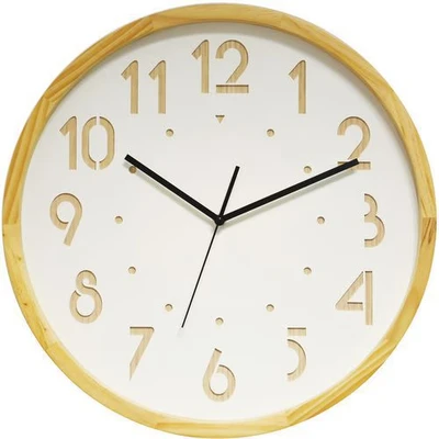 Afbeelding van Orium by Cep wandklok Oslo, diameter 41 cm, houten frame, wit klokken