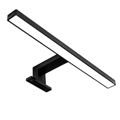 Afbeelding van Zwarte LED spiegellamp I badkamerlamp make up lamp badkamer opbouwlamp kastverlichting klemlamp neutraal wit 230V 550LM IP44 30CM 5W