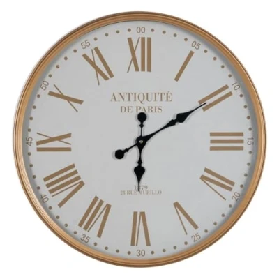 Afbeelding van Muurklok Wit Natuurlijk Ijzer 60 x 6 cm