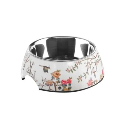 Afbeelding van HUNTER Mogami Melamine kom, voederbak, drinkbak, voor honden en katten, met roestvrijstalen 350 ml, wit/kleurrijk