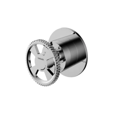 Afbeelding van HotBath Cobber @work losse ronde greep voor inbouw stopkraan warm Chroom CW010HEXTCR Minimalistisch design