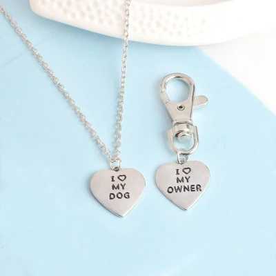 Afbeelding van GoedeDoelen.Shop Ketting en Halsbandhanger combi Love my Dog / owner Vriendschapsketting Best Friends Statement Sieraad Dierenliefde Dierenwelzijn Wellness House
