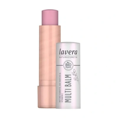 Afbeelding van lavera Multi Balm Cloudy Pink 02 intense kleur frisse gloed moeiteloos mengen voor ogen, lippen en wangen veganistisch natuurlijke cosmetica 4,9 g