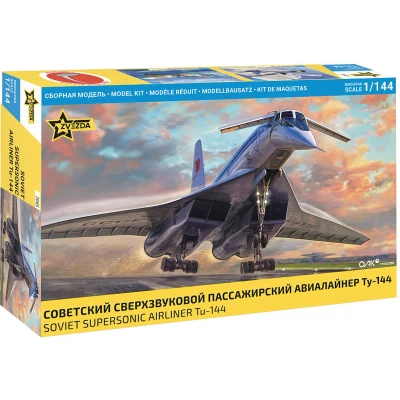 Afbeelding van 1:144 Zvezda 7045 Tupolev Tu 144 Straaljager Plastic Modelbouwpakket