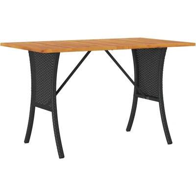 Afbeelding van vidaXL Tuinbank 3 zits met kussens &amp; tafel poly rattan zwart