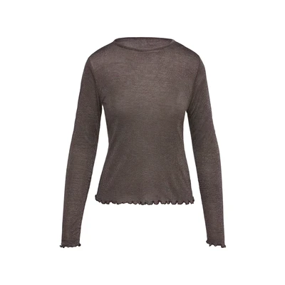 Afbeelding van QS Longsleeve, Dames, Maat: Medium, Aubergine