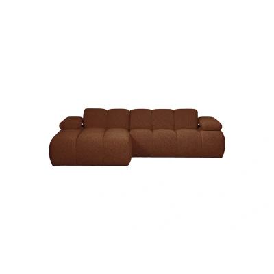 Afbeelding van WOOOD Exclusive Mojo Bank Chaise Longue Links Bouclé Roestbruin