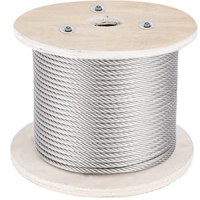 Afbeelding van VEVOR 316 roestvrijstalen kabel, 152 m lange kabel met 4 mm diameter en 1 x 19 constructie, 1496 kg breukvastheidskabel voor buitenleuningen, terrassen, doe het zelf balustrades