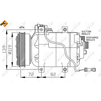 Afbeelding van Compressor, airconditioning NRF 32030