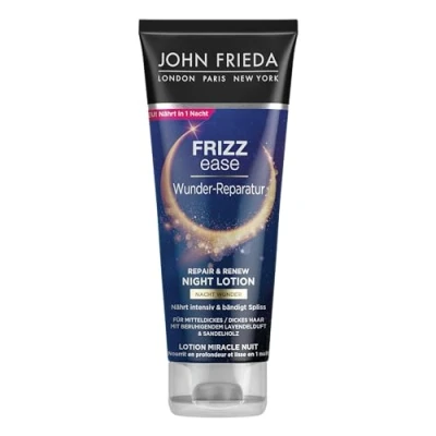 Afbeelding van John Frieda Wonder Reparatie Nachtwonder Haarlotion Inhoud: 100 ml Frizz Ease Serie Voor middeldik/dik haar Voedt intensief in 1 nacht