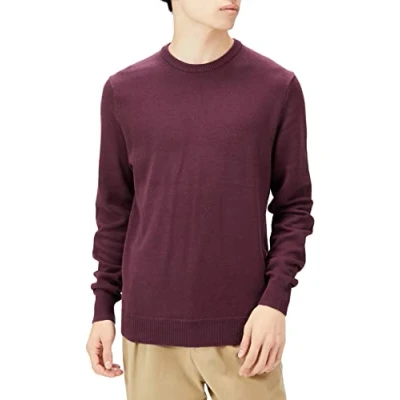 Afbeelding van Amazon Essentials Men&#039;s Trui met ronde hals (verkrijgbaar in grote en lange maten), Bordeauxrood, S