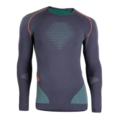 Afbeelding van Ondershirt UYN Men Evolutyon Long Sleeves Charcoal Green Orange Shiny L / XL