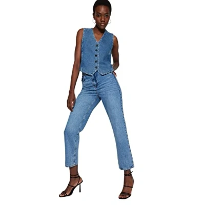 Afbeelding van Trendyol TWOSS23JE00089 Volwassenen Vrouwen Jeans Blauw 34