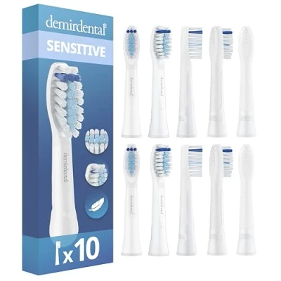 Afbeelding van demirdental Sensitive Opzetborstels voor Oral B Pulsonic, zachte reserveborstels, ook Slim One Clean Luxe, 10 stuks
