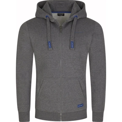 Afbeelding van DENIMFY Heren Sweatjack DFLeo regular fit Grijs XXL Volwassenen Hoodie Capuchon Sweatshirt