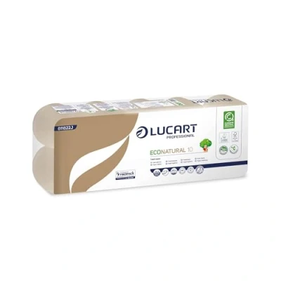 Afbeelding van Lucart Professional, EcoNatural 10, Fiberpack Toiletpapierrol, ideaal voor openbare toiletten en kantoren, 180 laags rol, 9,5x11 cm, 12 pakken