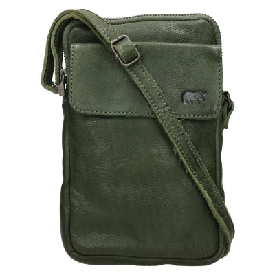 Afbeelding van Bear Design Igor Leren Telefoontasje Groen