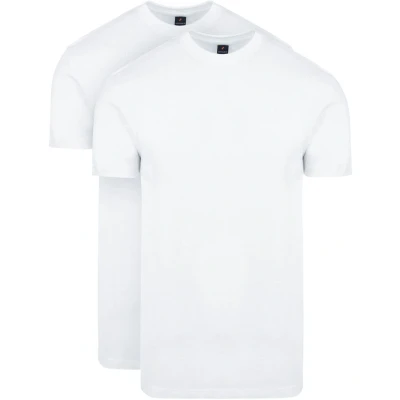 Afbeelding van Suitable T Shirt Wit Hoge O hals Obra 6 Pack maat XL Heren Basic met Regular fit Pasvorm Katoen sale